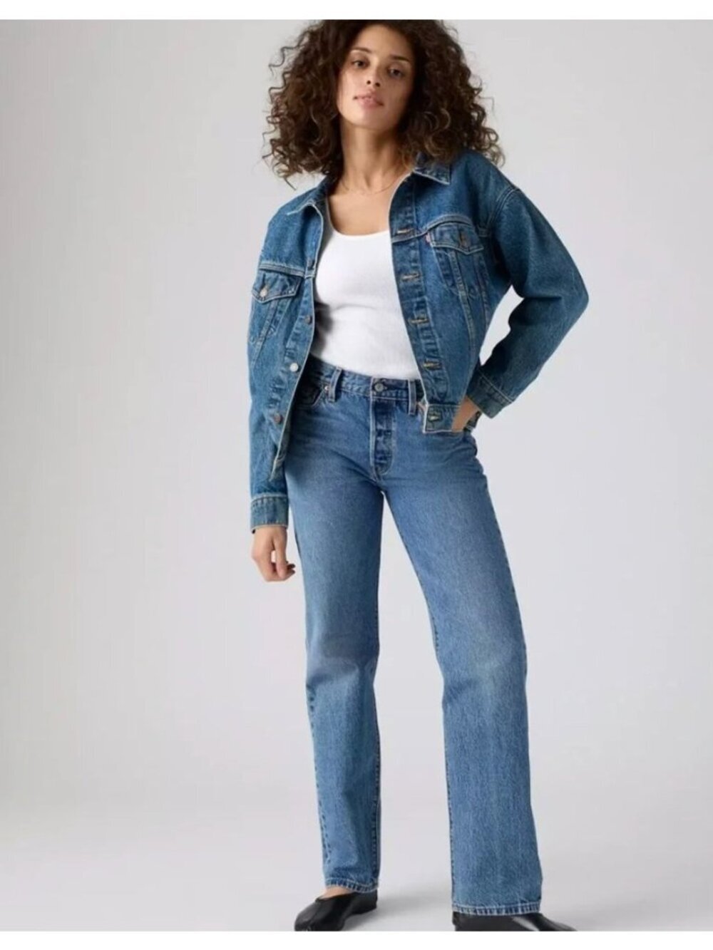 Levi's 501 Womens 90s Fit Premium Big E Straight Jeans Size 32x30 Blue AN EXC